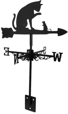 CIMAXIC Outdoor Yard Wetterfahne Edelstahl Wetterfahne Katze Thema Anzeige