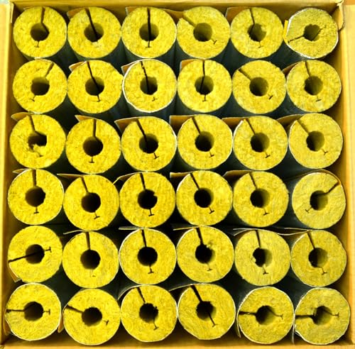 B teurobrecher - Steinwolle Rohrisolierung WLG 0,037 alukaschiert Rohrschale Dämmung Isolierung für Heizungsrohre verschiedene Größen (28/20mm-30m 1 Karton)