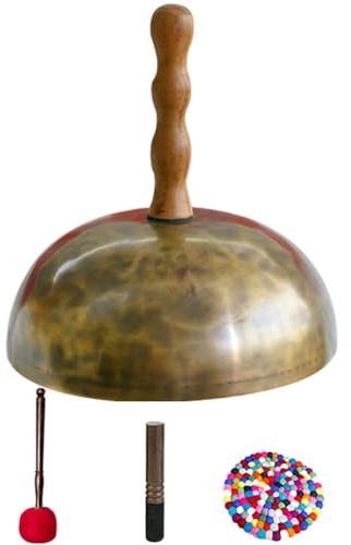 TT-YEC Cuenco Tibetano De Metal De Mano (Incluye Mazo Y Almohadilla De Anillo), Cuenco De Sonido De Meditación Portátil, Juego De Meditación Tibetana para Yoga, Chakras,20cm