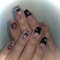 French Tip False Nails - 24pcs Medium Shaped False Nails - Universe Hollow Stars Designs False Tip Press on Nails - Fake Nails with Glue - Acrylic Stick on Nail for Women Girls