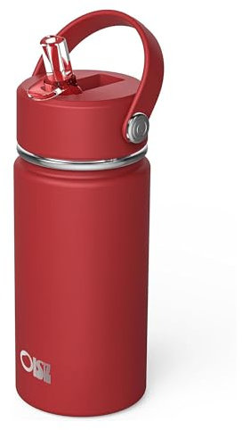 OISIZ 14oz Bouteille d'Eau pour Enfants avec Paille 420ml Gourde Isotherme Enfant avec paille Gobelet Thermique en Acier Inoxydable pour les enfants Sans BPA et garde le froid pendant 24 heures