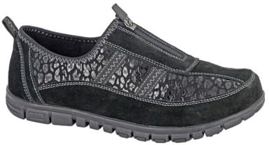Boulevard Womens/Ladies Suede Extra Wide Trainers (8 UK) (Black)