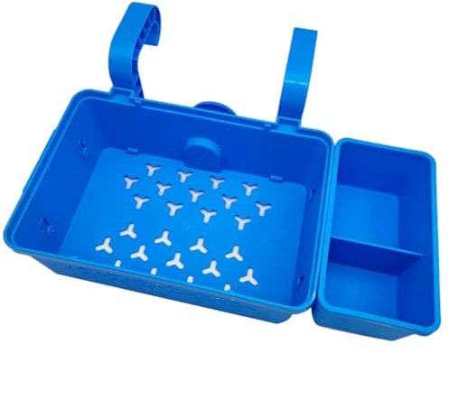 Pndjkkeeg Poolside Storage Basket with Pool Cup Holder, Above Ground Pool Organizer Accessories, Swimming Pool Storage Basket