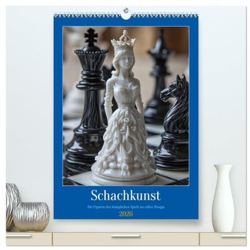 Schachkunst (hochwertiger Premium Wandkalender 2026 DIN A2 hoch), Kunstdruck in Hochglanz: Wenn Künstler Schachfiguren geschaffen hätten (CALVENDO Hobbys)