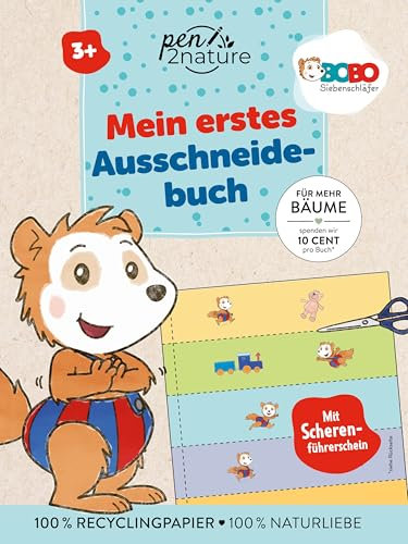 Bobo Siebenschläfer Mein erstes Ausschneidebuch: 37 bunte Ausschneidebögen und Scherenführerschein. Ab 3 Jahren.