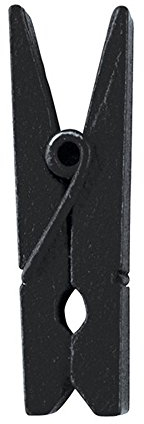 1 Sachet de 24 Mini Pinces à Linge Noires de 2,5 cm