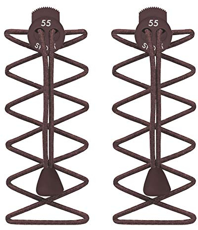 55 Sport Elastic Lock Shoelaces - Brown