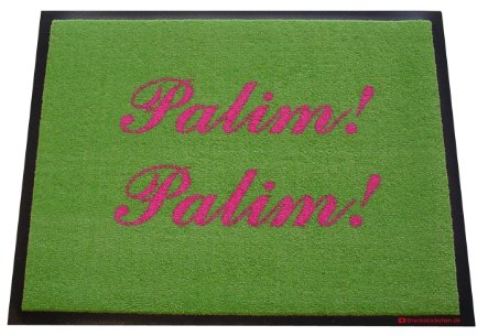 Dreckstückchen wash&go, Fußmatte mit Aufdruck: Palim! Palim!, robuste Schmutzfangmatte, maschinenwaschbar bei 40 Grad