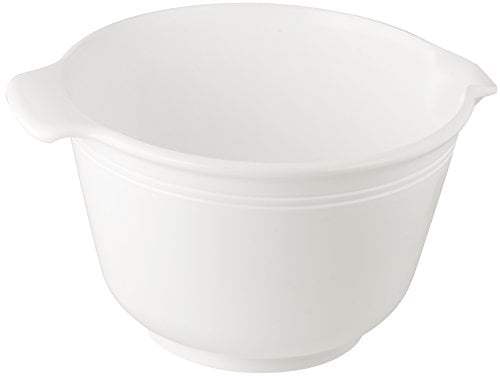 Dr. Oetker Rührschüssel 2,5 L, Schüssel mit Anti-Rutsch Bodenfläche aus Gummi, garantiert tropffreien Ausguss, Rührtopf aus schlagfestem Kunsstoff (Farbe: Weiß) - spülmaschinengeeignet