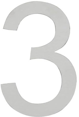 ARREGUI SEC11-T2 Numeri e lettere di 12 cm di altezza | Numero civico e lettere esterno | Acciaio inossidabile | Numeri di porta moderni Segnaletica Targa Indirizzo di casa | 12 cm | Numero 3