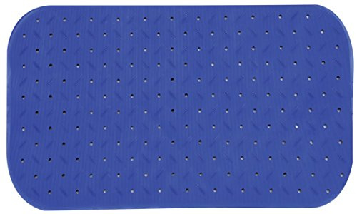 MSV Premium Duschmatte Badematte Badewannenmatte Badewanneneinlage antibakteriell rutschfest mit Saugnäpfen-Blau-duftet nach Rosen-ca. 36 x 65 cm-waschbar bei 60° Grad, Gummi, Blue, Unique