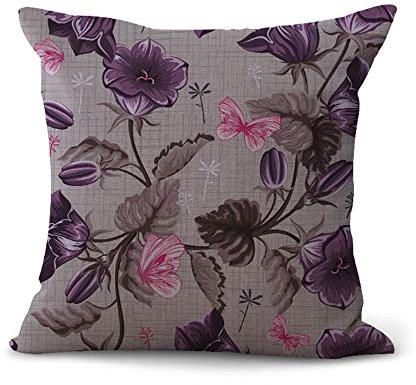 Kissenbezug Painted Vintage Blumen Series Light blau lila grau pink Blumen Kissen Fall (45,7 x 45,7 cm/45 x 45 cm) my-p1057–01#5