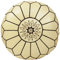 ALMADIH Leder Pouf Creme Echtleder Sitzkissen Beige mit brauner Ziernaht - gefüllt geliefert - Traditionelle Handarbeit – Sitzsack Ottoman marokkanische orientalische Bodenkissen Natur (Pouf Creme)