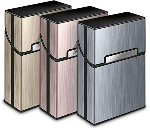 3 Pezzi Portasigarette Viaggi Alluminio Coperchio Magnetico Plastica Pacchetto Sigarette Pocket Scatola Portasigarette Uomo Donna Sigarette da 20