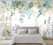 Papier Peint 3D Plante Tropicale, Feuilles, Fleurs Et Oiseaux Moderne Papier Peints Intissé Décoration Murale Home Decor Art 300cmx210cm