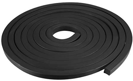 sourcing map Rechteckige Gummidichtungsstreifen, 10 mm breit, 10 mm dick, 3 m lang, Schwarz