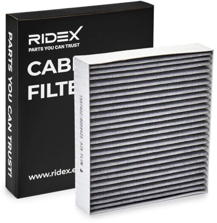 RIDEX 424I0339 Innenraumfilter Pollenfilter Aktivkohlefilter Höhe: 30 Breite: 185 Länge: 195 Kompatibel mit FIAT PANDA 169 500 312 500 C 312 Panda Schrägheck 312, 319, ABARTH