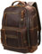 Lannsyne Mochila vintage de piel de grano completo para hombre de 15.6 pulgadas, para camping, viajes, 24 L, Marrón, Fits 15.6 laptop, Acolchado