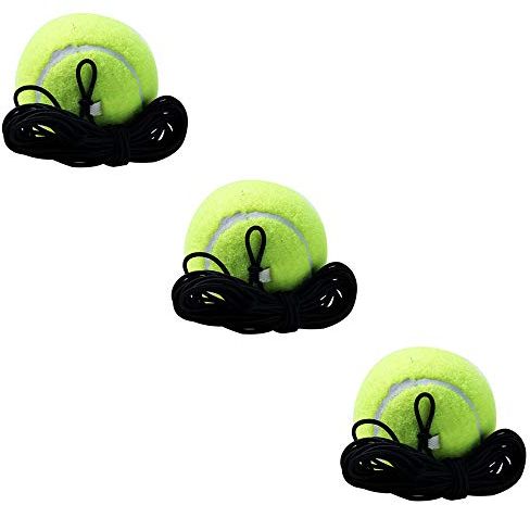 Tennis-Trainer-Ball mit Schnur, 3 Stück, Tennisball mit elastischem Seil, Trainingswerkzeug für Einzeltennisspieler, Selbsttennis-Trainingsgerät für Anfänger und Erwachsene