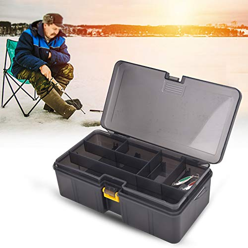Qiter Tragbare abnehmbare Abteilköder Köder Angelbox, Schlagfestigkeit Angelköder Box, 21x12,5x6,5 cm für Wildfischen Lake Pool Sea Fishing