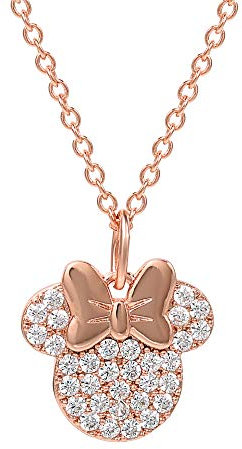 Peers Hardy Minnie Mouse Rose Gold Silver Plated Brass CZ Stone Set Necklace CF01055PZWL-Q.PH