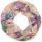 styleBREAKER Damen Loop Schal mit buntem Blätter Muster, Schlauchschal, Tuch 01016203, Farbe:Gelb-Rose
