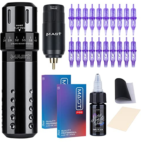 Mast Tattoo Maschine Set Flip Rotary Tattoo Pen kabellose batterie tätowiermaschine Cordless Akku Tattoo Gun Tattoo nadeln Cartridges für Tattoo Anfänger