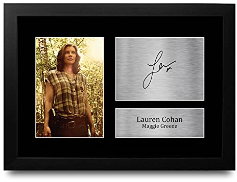 HWC Trading FR A4 Lauren Cohan The Walking Dead Maggie Grenne - A4 Framed Geschenke Gedruckt Signiert Autogramm Bild Für Fernsehen Zeigen Fans