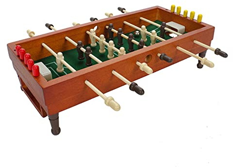 Bubble-Store Mini Tischkicker, Tischfussballspiel für Kinder und Erwachsene, Mini-Tischfussball aus Holz mit 10 Torzähler-Pins, 2 Metallbälle, Größe (BxTxH) ca. 27,8 x 13 x 8 cm