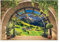 WallArena - Vlies Fototapete Alpen Fenster Landschaft Natur Ausblick 368x254 cm - Fototapeten - Tapeten - für Wohnzimmer Schlafzimmer - Vliestapete Wandtapete Tapete 3D Effekt- inkl. Kleister