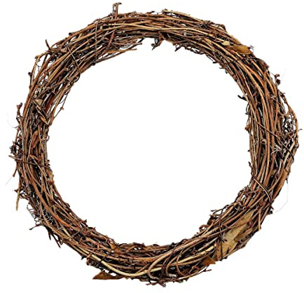 16inch Large Natural Grapevine Wreath Rings Rattan Vine Branch Wreath Hoop for DIY Craft Christmas Easter Holiday Decoration Seasonal Decors (1pcs 40cm/16inch)