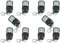 Telecomando per Cancello Automatico Universale con Batteria Inclusa, 4 Tasti Codice Fisso, 10 Pezzi, Frequenza Fissa 433,92 MHz