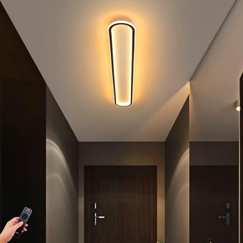 HMAKGG LED Deckenleuchte Lang Deckenlampe Panel Dimmbar mit Fernbedienung, 120cm Modern Flur Deckenleuchte Rechteckig Flach Flurlampe aus Metall und Acryl,58W/4640LM