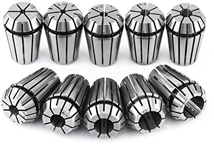 Duokon 10 Teile/satz ER20 Federstahl, Er11 Er20 Set Spannzangensatz für CNC Werkstückaufnahme Gravieren Fräsen Drehwerkzeug 3mm, 1/8/4mm/5mm/6mm, 1/4, 8mm, 10mm, 12mm, 1/2