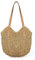 twirush Straw Shoulder Bag for Women, Large Capacity Straw Bags Summer Beach Straw Bag for Women Weave Handmade Handle Tote Bag, Straw Handbags With Zipper (Khaki) (JJ5142-615)