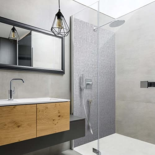 Duschrückwand Steinoptik - Beton Ciré, Badrückwand Alu-Dibond Verbund matt 3 mm, 1-teilig 200x80 cm