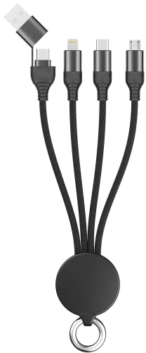 2GO All in One USB/Type C Ladekabel schwarz 15cm