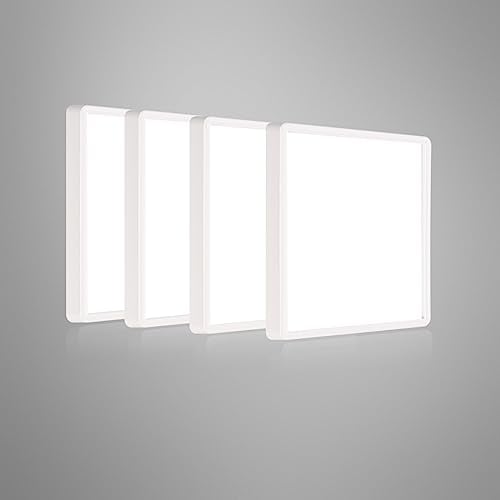 Ouyulong 4 Stück Deckenlampe Led 18W Led Deckenleuchte 4000K Deckenleuchte 1620LM IP44 Deckenleuchte Led für Wohnzimmer Schlafzimmer Badezimmer Küche Bad Keller Balkon Ultra Dünn Ø 23cm