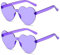 SECALIFE 2-teilige mehrfarbige randlose herzförmige modische Sonnenbrille – übergroße Brille für Damen, Violett
