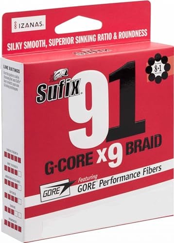 Sufix Tresse 9 Brins 91 G-Core - 150m - D.0.23mm - R.14.5Kg - Lo Vis Green - S91235GR150 - ASU640792