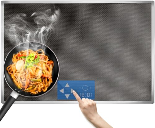 FOGARI 61x53cm Induktionskochfeld schutzmatte - Transparent Silikon Induktion schutzmatte Cooktop Scratch Protector Multifunctional Silicone Mats Kann Frei Geschnitten Werden