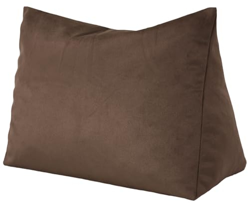 Nurtextil24 Lesekissen Rückenkissen Ergonomisch Keilkissen für Bett und Sofa - Visco Memory Foam Füllung Ideal als Rückenstütze - dreieckiges Lesekissen - Rückenstützkissen Rückenlehnekissen - BRAUN