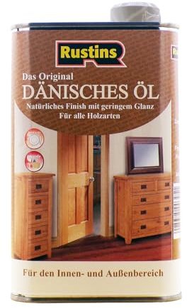 Rustins Dänisches Öl 500 ml | Original klar, Für alle Holzarten, Außen und innen, Sicherheit, Lebensmittel und Spielzeug, 6 bis 8 m²