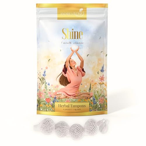 ANDREA ROSE Shine Yoni Pearl Detox Treatment Supposta vaginale Tampone alle erbe (1 mese di pulizia)