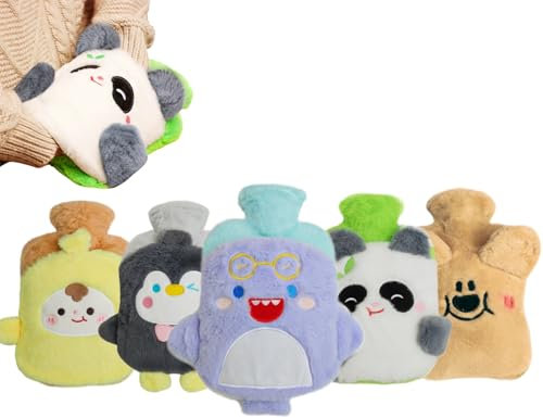 MHwan Wärmflasche, Plüsch Flauschige Wärmflasche kinder erwachsener, 1L süße und kuschelig Delfin wärmflasche tier, sicher, explosionsgeschützt und auslaufsicher, zur Reinigung abnehmbar