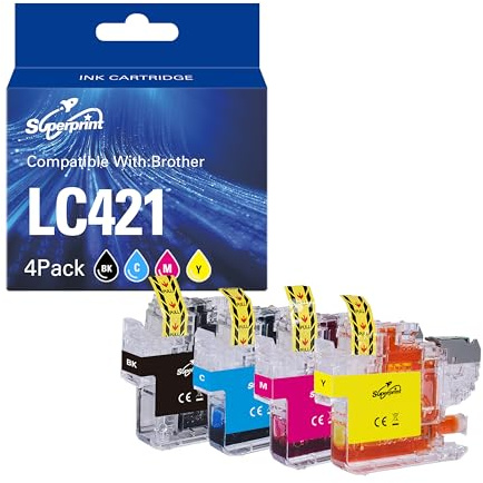 Superprint Druckerpatrone Kompatibel für Brother LC421 Ink Cartridges