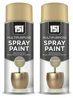 PEBBLE HUG Champagne Gold Metallic Gloss, DIY Projects, Including Wood, Metal, Plastic, Ensuring Long-Lasting, Versatile For Indoor And Outdoor Use, 400ml, (2 Pcs)