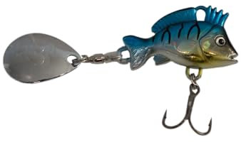Spin Jig - The Punk 15gr von Reel Busy Fishing - Jig Spinner, Angelköder, Kunstköder, Spinnköder für Forelle, Barsch, Hecht, Döbel, Zander (Bright Blue Baitfish)