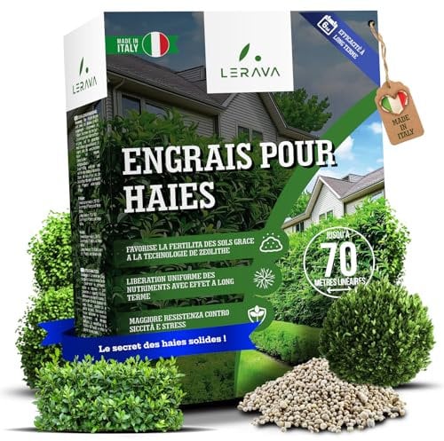LERAVA Abono setos (3,6 kg) - fertilizante premium de larga duración - crecimiento saludable, denso y verde - ideal para plantas de cipreses y siempreverdes - fácil aplicación y resultados duraderos