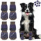 Oiyeefo Anti-Rutsch Hundesocken, 2 Paar Verletzungen Pfotenschutz Innenräume Hundeschuhe mit Verstellbarem Klettverschluss und Doppelseitige Silikongel für Kleine Mittlere und Große Hunde (Größe M)